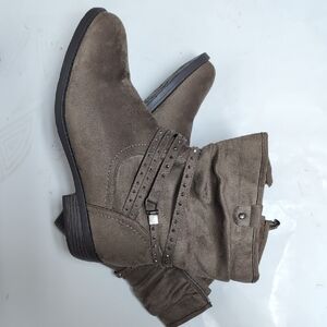 Studded Brown Ankle Boots